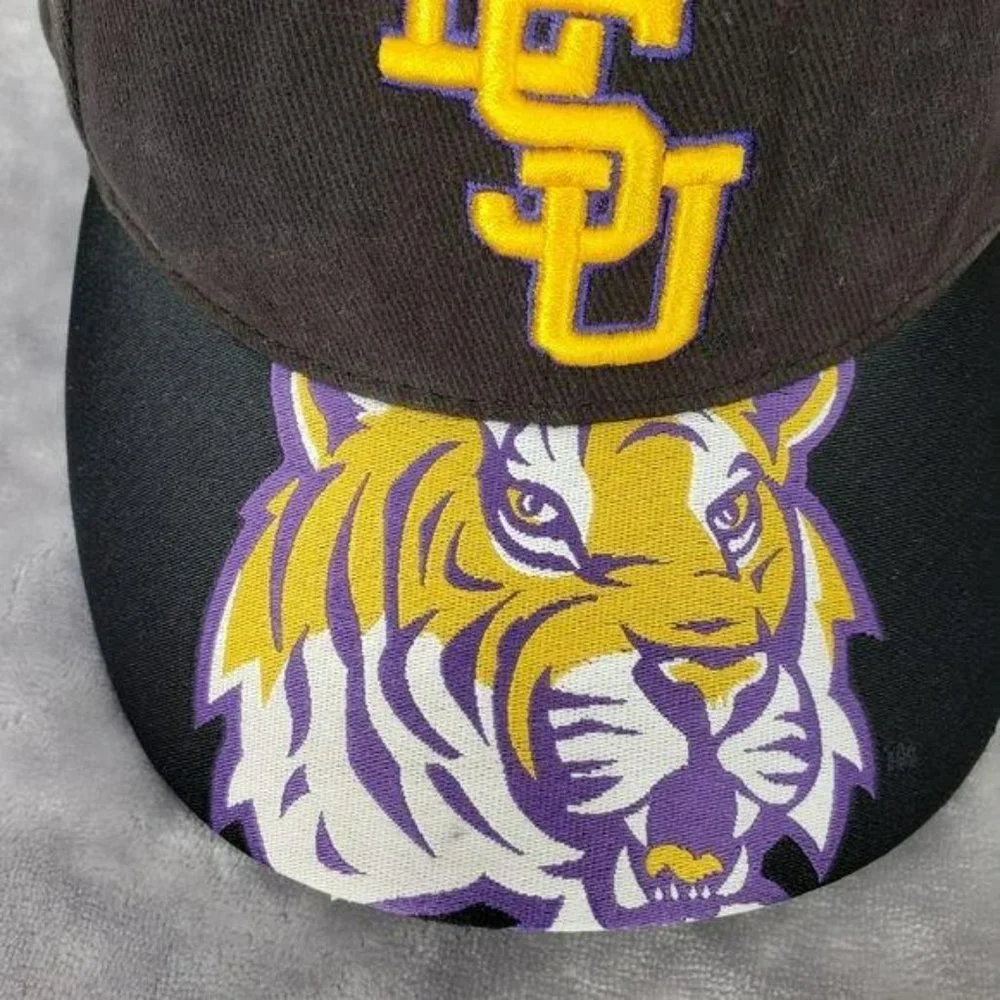 NCAA LSU Tigers Black Embroidered Tiger Face Cap‎ Trucker Baseball Hat